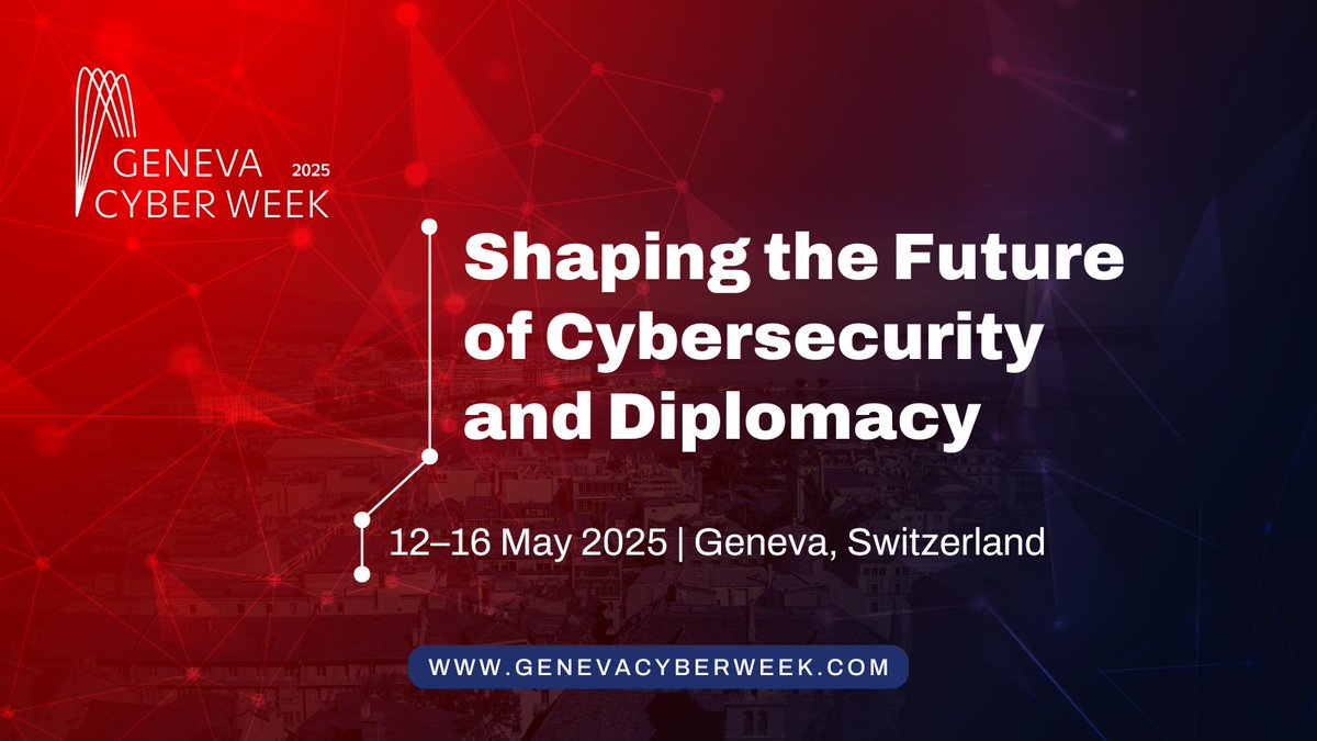 📌 Mark your calendars for the #GenevaCyberWeek!

In collaboration with <a href="/SwissMFA/">Swiss MFA</a>, #GCW25 will gather diplomacy, security and tech experts from 12-16 May to discuss the latest developments in cybersecurity.

🔊 Organizing an event? Submit it by 7 May 👉 genevacyberweek.com