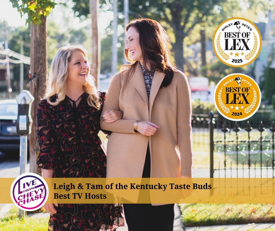 We did it again! We are beyond thrilled and incredibly grateful to be named #1 for Best TV Hosts on Live From Chevy Chase in the Smiley Pete Best of Lex edition for the SECOND year in a row! A huge THANK YOU to our amazing team and audience who supports us day in and day out.