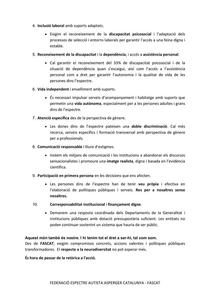 #DiaMundialDelAutisme 
#Fascat #asperger #TEA #CEA #autisme
<a href="/AEspecAutista/">Associació Espectre Autista - Asperger Catalunya</a> <a href="/AspergerMaresme/">TEA Asperger Maresme</a> <a href="/aspercamp/">Associació ASPERCAMP</a> <a href="/TEAPonent/">TEA Ponent</a> #sagi-TEA #aspergervallesoccidental #aspergercatalunyacentral #aspergerosona #ateate