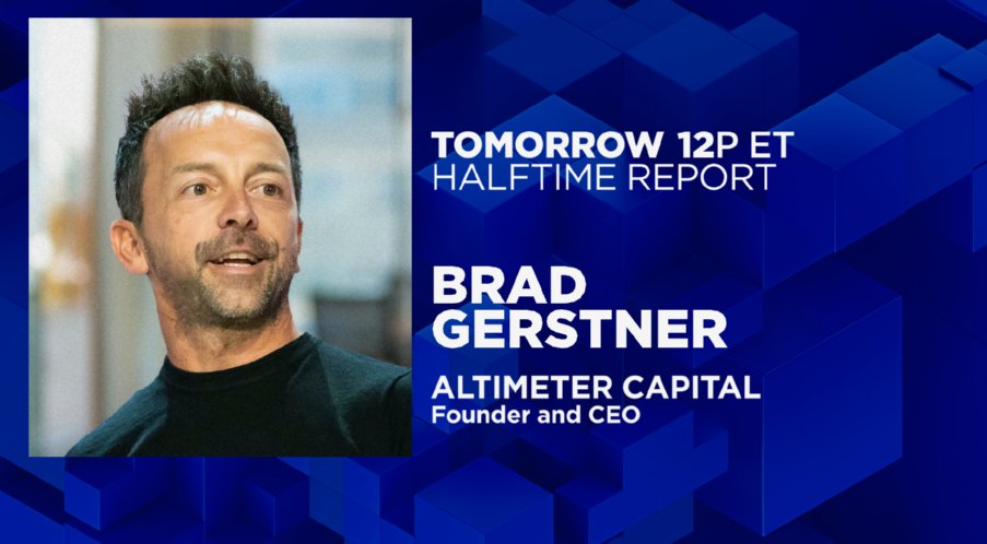 HalftimeReport's tweet image. Tomorrow at 12p ET, catch @ScottWapnerCNBC&apos;s #HalftimeExclusive interview with Brad Gerstner @altcap!