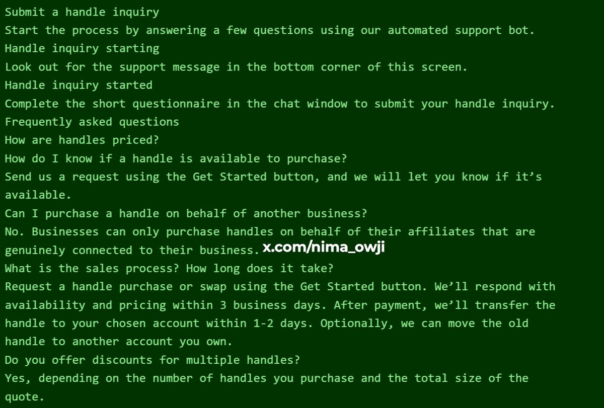 nima_owji's tweet image. BREAKING: X will soon start selling inactive usernames!

You must submit an inquiry to X and they&apos;ll send you the pricing!

X will also offer discounts when you purchase multiple handles!