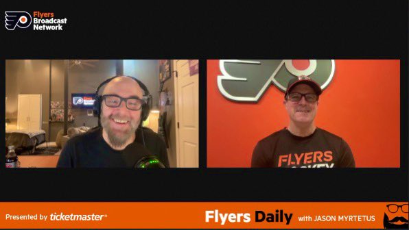 Jason Myrtetus (@jasonmyrt) on Twitter photo Just wrapped up a great conversation with Flyers Interim Head Coach Brad Shaw for tomorrow’s Flyers Daily. I guarantee when you hear it you will learn a lot about Brad Shaw the man, hockey coach and will learn a lot about the game of hockey that we all love!!! <a href="/NHLFlyers/">Philadelphia Flyers</a> Just wrapped up a great conversation with Flyers Interim Head Coach Brad Shaw for tomorrow’s Flyers Daily. I guarantee when you hear it you will learn a lot about Brad Shaw the man, hockey coach and will learn a lot about the game of hockey that we all love!!! <a href="/NHLFlyers/">Philadelphia Flyers</a>