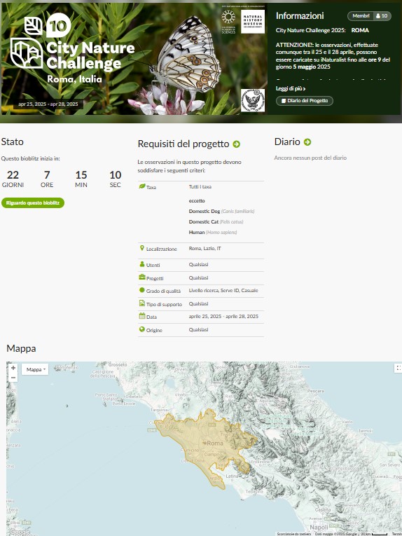 Network Nazionale della Biodiversità (@networknnb) on Twitter photo 🚩Countdown per la @CityNatureChallenge 2025
Iscriviti al progetto <a href="/inaturalist/">iNaturalist</a> di #Roma Area Metropolitana e invia segnalazioni #biodiversità della tua città #citizenscience
🐦⬛🦋🐞🪱🐌
👉bit.ly/4ldbq13 🚩Countdown per la @CityNatureChallenge 2025
Iscriviti al progetto <a href="/inaturalist/">iNaturalist</a> di #Roma Area Metropolitana e invia segnalazioni #biodiversità della tua città #citizenscience
🐦⬛🦋🐞🪱🐌
👉bit.ly/4ldbq13