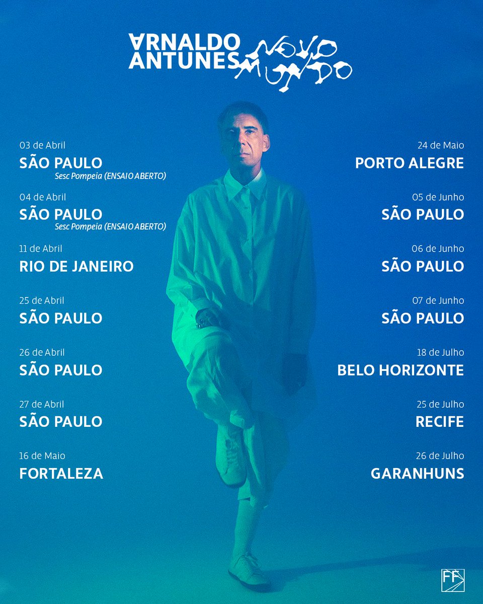 Prepare-se para o 🌐 NOVO MUNDO! 

Confira a primeira sequência de shows da turnê. Onde nos encontraremos? 📌

Garanta seu ingresso ➤ linktr.ee/arnaldo_antunes 🎫