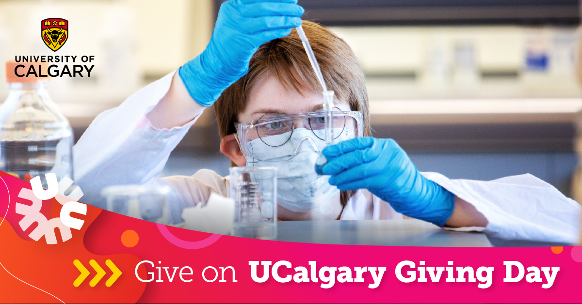You don’t have to work in a lab to advance research breakthroughs or be on campus to help students succeed — your gift makes it happen! Be a part of #UCalgary Giving Day by donating April 2-16 and your gift could be matched for double the impact: bit.ly/42eVDX4