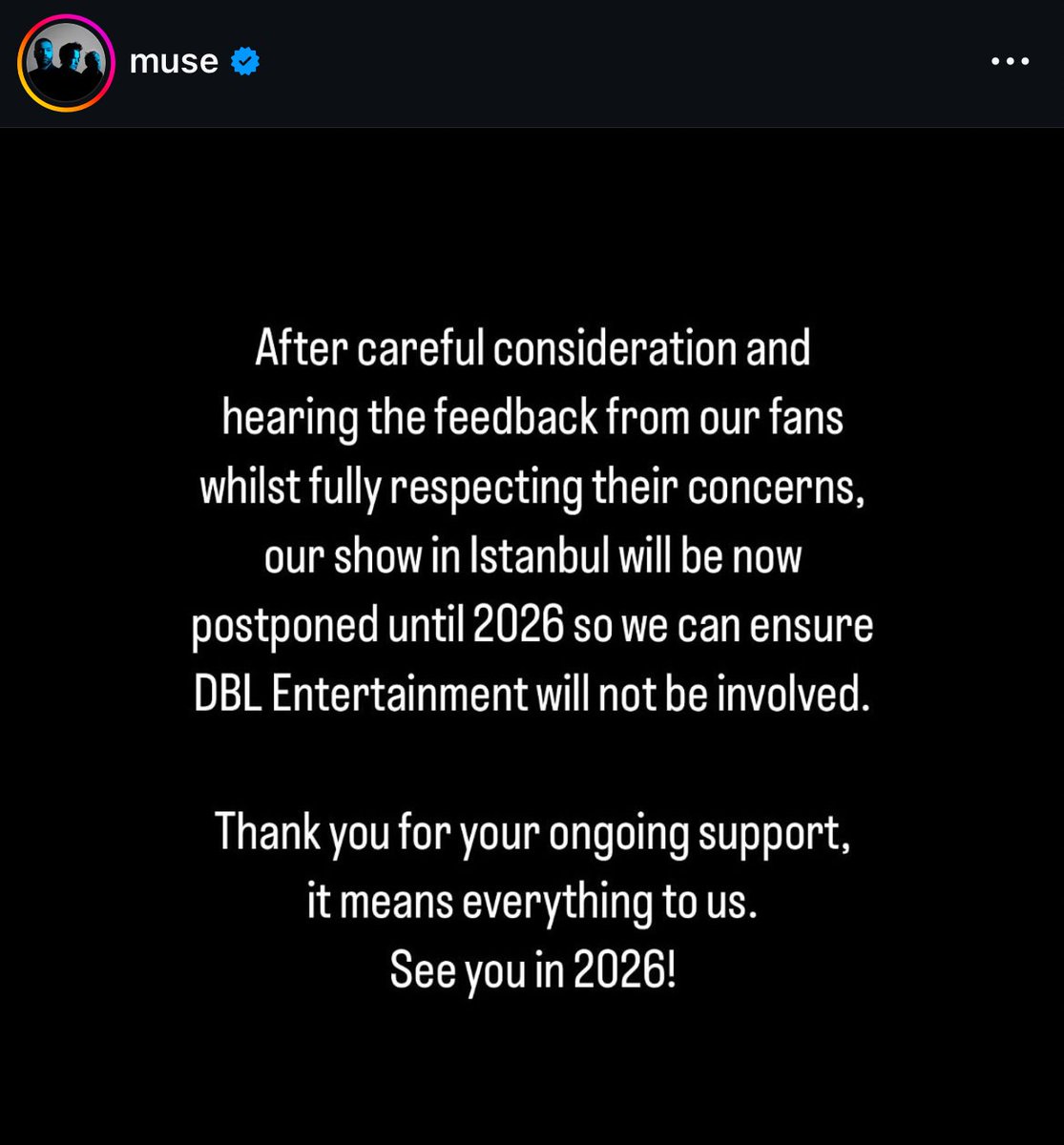 Muse konseri iptal etti 💪🏻💪🏻