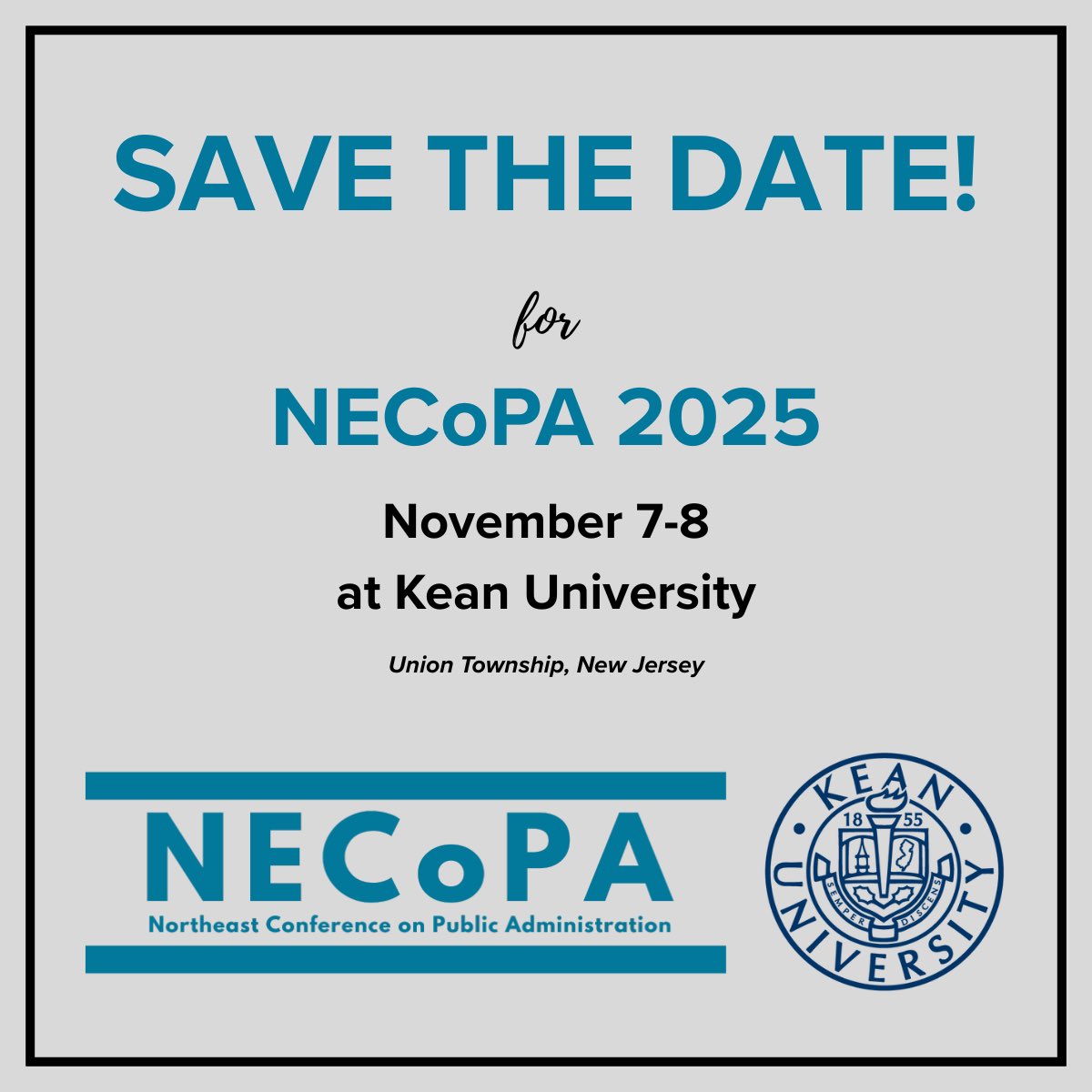 NECoPA (@neconferencepa) on Twitter photo ๐จSAVE THE DATE!
NECoPA 2025 is happening Nov 7โ8 at Kean University in Union Township, NJ! <a href="/KeanUniversity/">Kean University</a>
Join us for two days of research, collaboration, and public service innovation.
#NECoPA2025 #PublicAdministration #SaveTheDate #NECoPA <a href="/ASPANational/">ASPA National</a> ๐จSAVE THE DATE!
NECoPA 2025 is happening Nov 7โ8 at Kean University in Union Township, NJ! <a href="/KeanUniversity/">Kean University</a>
Join us for two days of research, collaboration, and public service innovation.
#NECoPA2025 #PublicAdministration #SaveTheDate #NECoPA <a href="/ASPANational/">ASPA National</a>