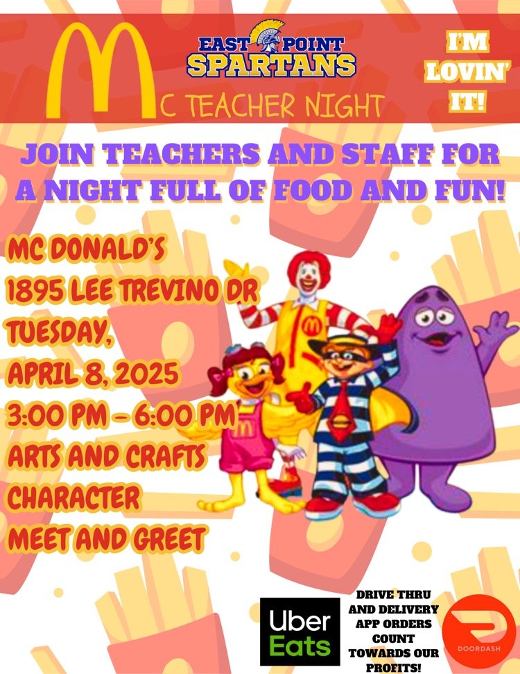 Join us at McDonald's next week!! ☺️💙