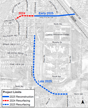 Knutson Drive is currently closed to through traffic while scheduled reconstruction in the area is completed. This project includes a new street design with curb and gutter, sidewalk, and driveway aprons. Full information: cityofmadison.com/news/2025-04-0…