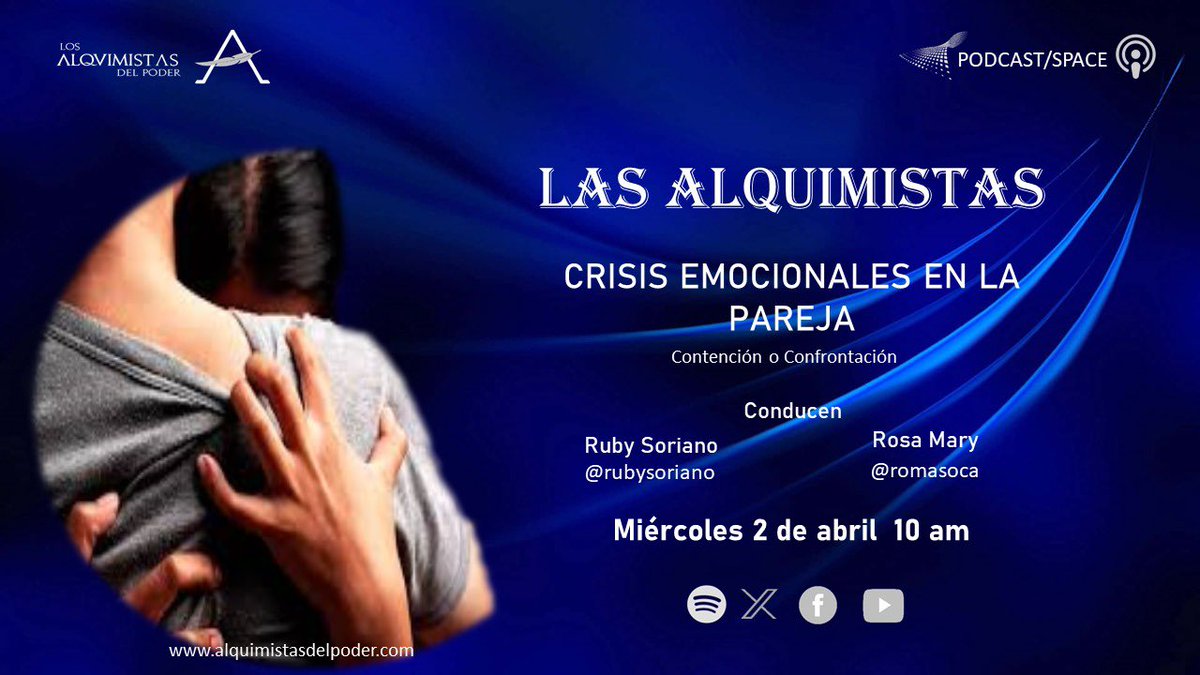 🎙️A las 10 am <a href="/romasoca/">rosa mary soto</a> y <a href="/rubysoriano/">Ruby Soriano</a> l@s esperamos en 👇#LasAlquimistas 📻
x.com/i/spaces/1BRJj…