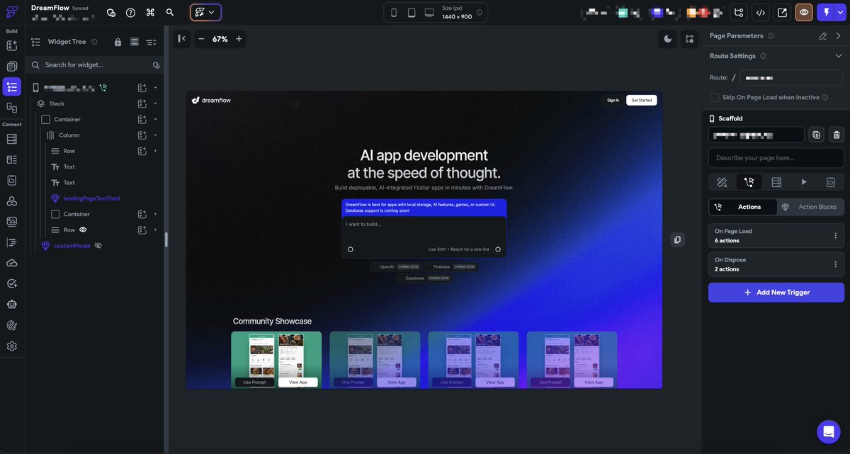 <a href="/DreamFlowApp/">DreamFlow</a> was proudly built with @FlutterFlow 

4 pages, 61 components, 7 custom functions, 4 custom widgets, 12 custom actions.