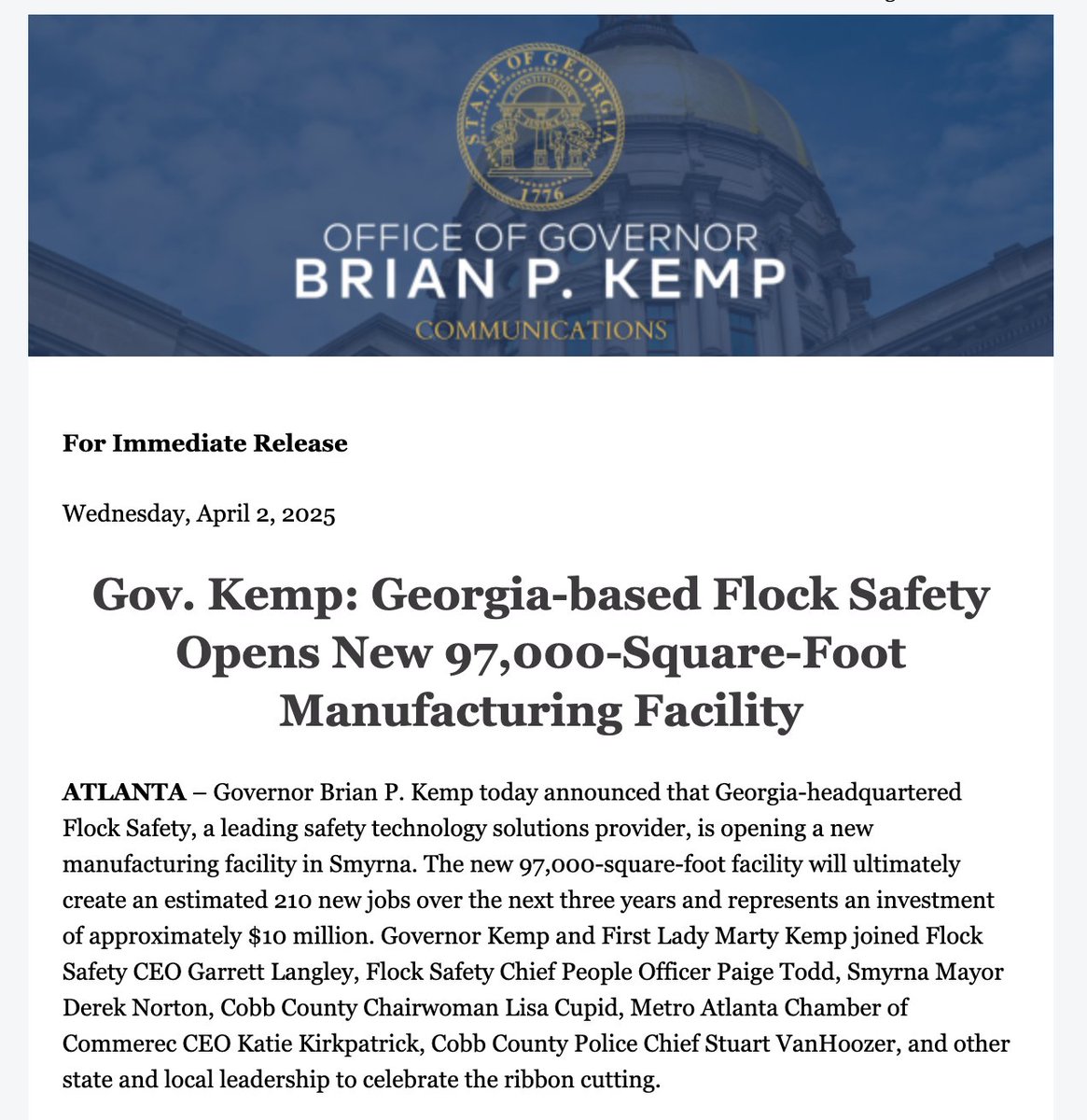 InoperableSink's tweet photo. New Flock manufacturing facility in Smyrna opens https://t.co/OBpNhXy4r8 https://t.co/9GDuvNA44t