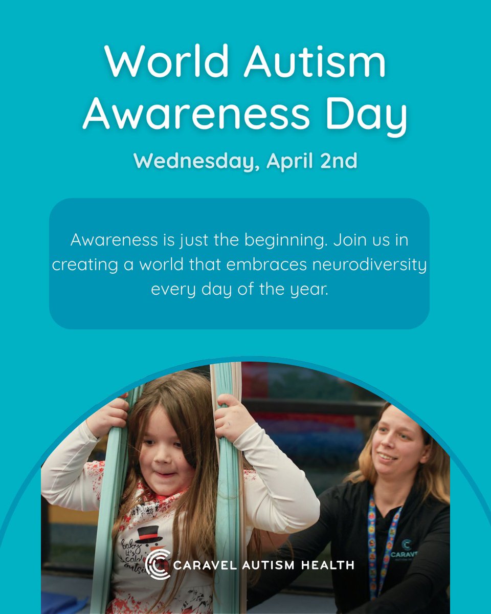 CaravelAutism's tweet image. Awareness sparks change. Acceptance fuels progress. We’re celebrating the incredible uniqueness of every autistic individual today! Let's spread understanding, inclusion, and joy. 💙

#WorldAutismAwarenessDay #CelebrateDifferences #AutismAcceptance #WeChangeLives