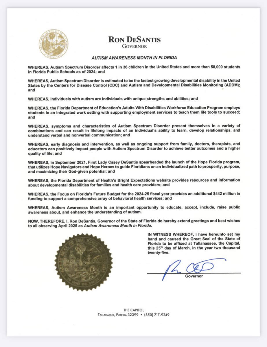 AutismFlorida's tweet image. The ASF works with legislators in an attempt to educate, influence and encourage them to help support and protect individuals with #autism and the families who love them.
Please help us recognize today, April 2, #WorldAutismAwarenessDay