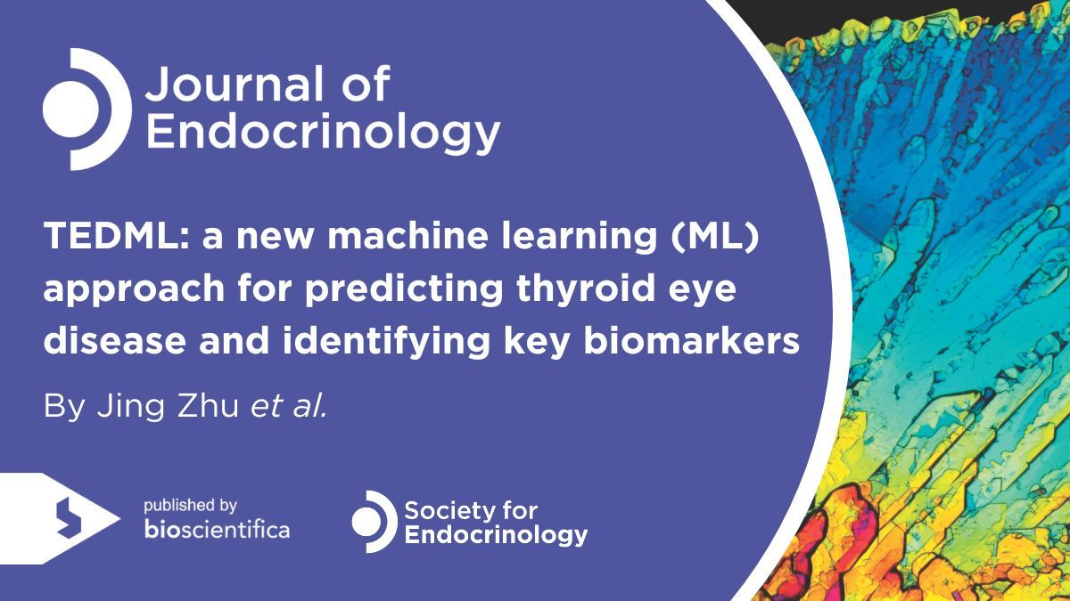 JEndocrinology's tweet image. Research by Jing Zhu et al. concludes the #TEDML prediction model is accurate and reliable, and the identification of CSF3R as a key biomarker and its correlation with drug sensitivity offers new insights into targeted therapy for #thyroid eye disease 👉 doi.org/10.1530/JOE-24…