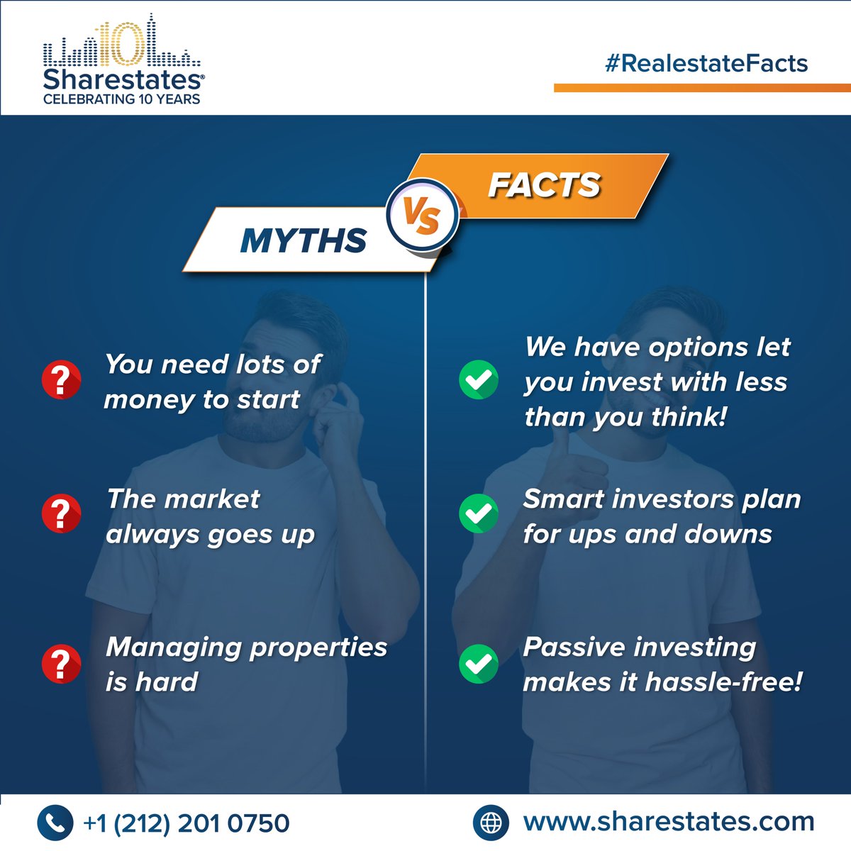 Real estate investment is often misunderstood, with many myths that can hold you back. In reality, the market offers plenty of opportunities for smart investors willing to separate fact from fiction. 
 sharestates.com
For inquiries +1 212-201-0750
#RealEstateInvesting