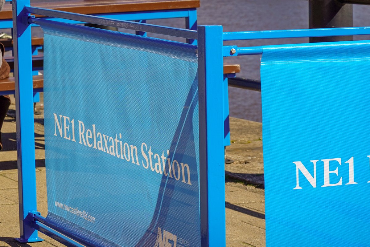 NE1BID's tweet image. We're delighted to welcome back NE1’s Relaxation Stations on the Quayside, just as the sunshine starts to return.
The space is designed for everyone to use - whether you're grabbing a quiet lunch, meeting a friend, or simply taking a moment to stop and enjoy the riverside views.
