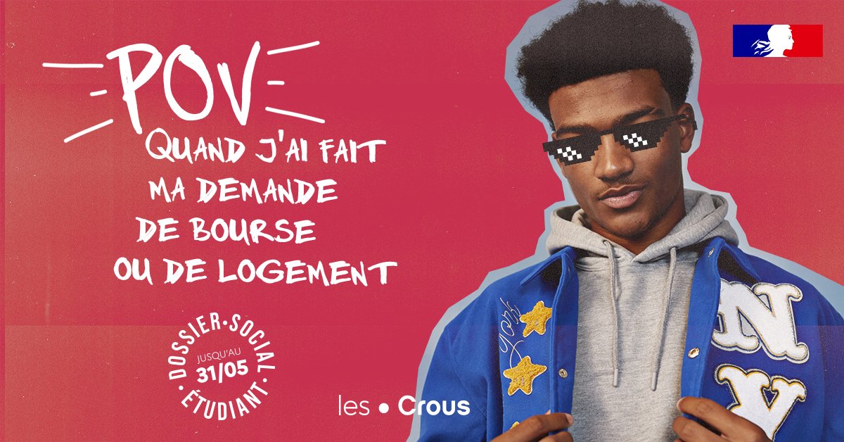 Éligible à une bourse étudiante ? Lancez-vous dès maintenant ! Jusqu'au 31 mai, il vous est possible d'effectuer une demande de #bourse 💰 ou de #logement 🏠 auprès du <a href="/Cnous_LesCrous/">Les Crous</a>  et ainsi constituer votre dossier social étudiant ! (#DSE)

➡️lescrous.fr/dse/?mtm_campa…