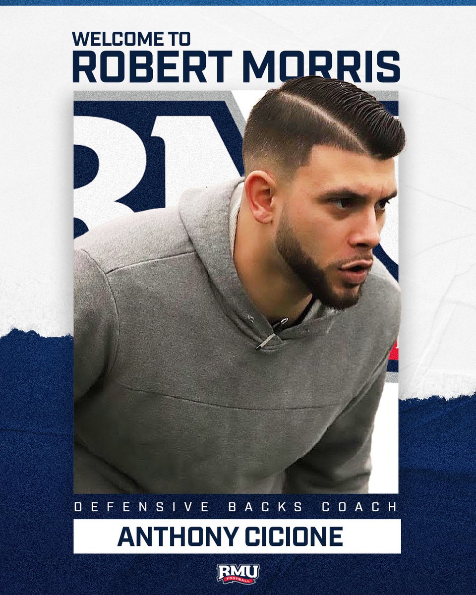 RMU Football (@rmu_football) on Twitter photo Join us in welcoming <a href="/Coach_Cicione/">Anthony Cicione II</a> to the RMU Football staff!
๐: rmucolonials.com/news/2025/4/2/โฆ Join us in welcoming <a href="/Coach_Cicione/">Anthony Cicione II</a> to the RMU Football staff!
๐: rmucolonials.com/news/2025/4/2/โฆ
