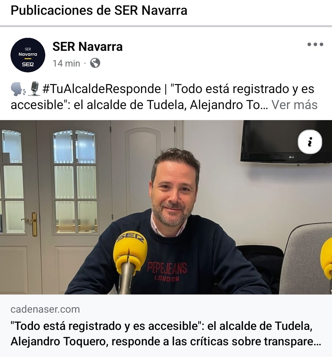 Voy a ser muy educado y contenido en mis palabras. En la entrevista de hoy de Alejandro Toquero en <a href="/SERnavarra/">SER Navarra</a> ha mentido reiteradamente. Eso me daría igual, pero resulta que es el alcalde del <a href="/AytoTudela/">Ayuntamiento Tudela</a>, es entonces cuando me molesta.