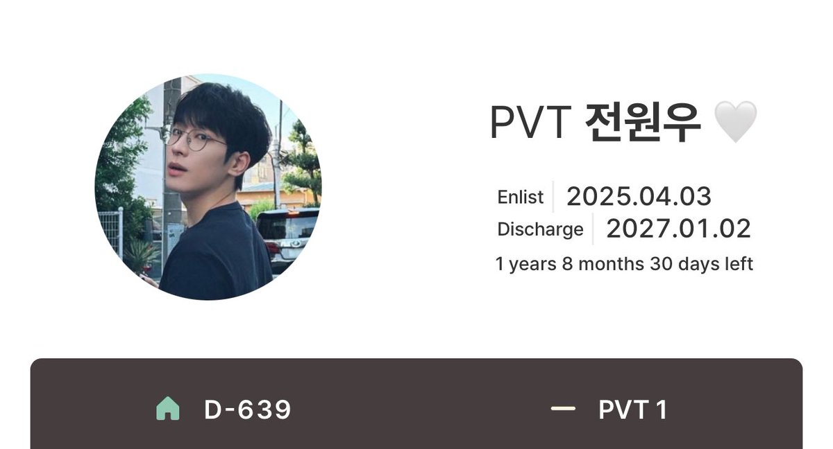 xueishaoo's tweet photo. 𝐉𝐞𝐨𝐧 𝐖𝐨𝐧𝐰𝐨𝐨 ; 전원우 🤍🐈‍⬛
enlist: 2025.04.03
discharge: 2027.01.02 https://t.co/NWWsgdY2u8