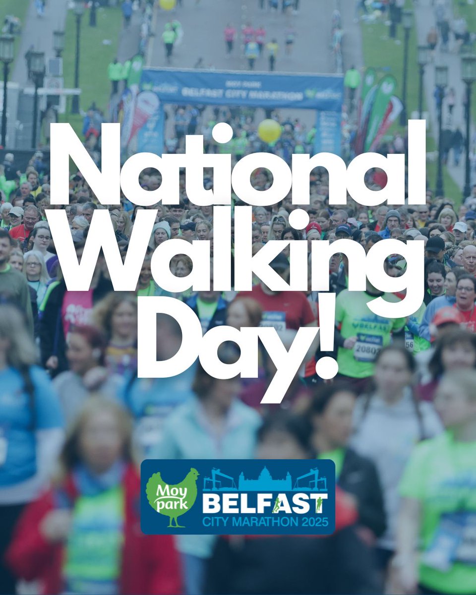 Today is National Walking Day!🤩
Celebrate by signing up to the 2025 Moy Park Belfast City Marathon 8 Mile Walk, sign ups close this Friday ⏰
Sign up at belfastcitymarathon.com/events/8-mile-…
#NationalWalkingDay #Belfast #Marathon #Walk