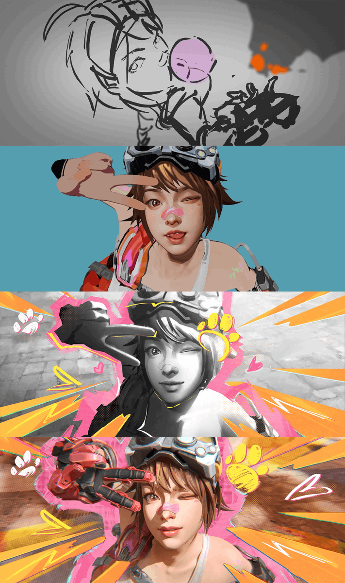 PlayFragPunk's tweet photo. Our Lancers, the stars of the show—see their journey from rough sketches to Cinematic Trailer! 🎨🔥

Swipe to see the evolution! 👀

#FragPunk #BreakTheRules https://t.co/VW5Jq7Yn1U