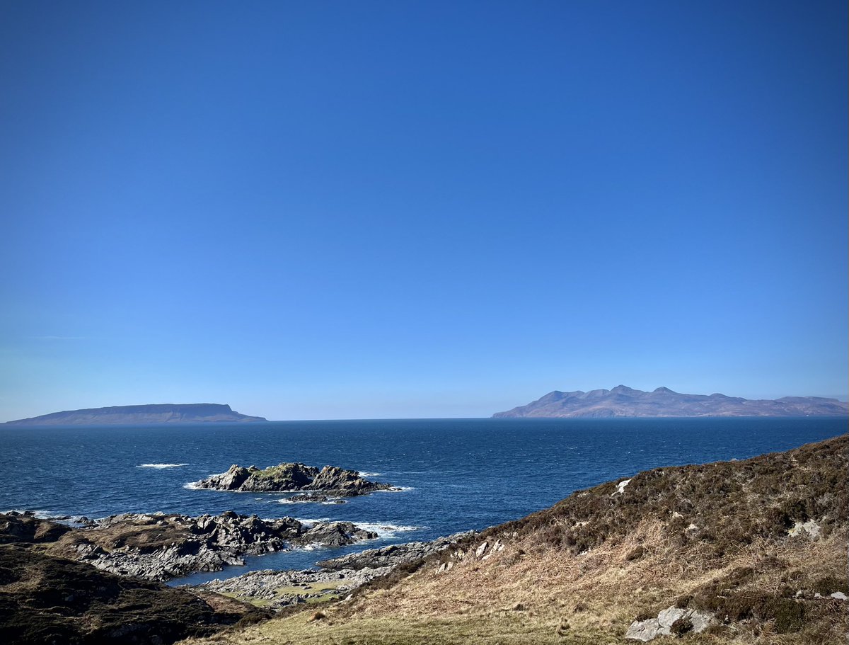 The Isles of #Eigg and #Rum on a stunning April morning at Point of #Sleat #Skye.