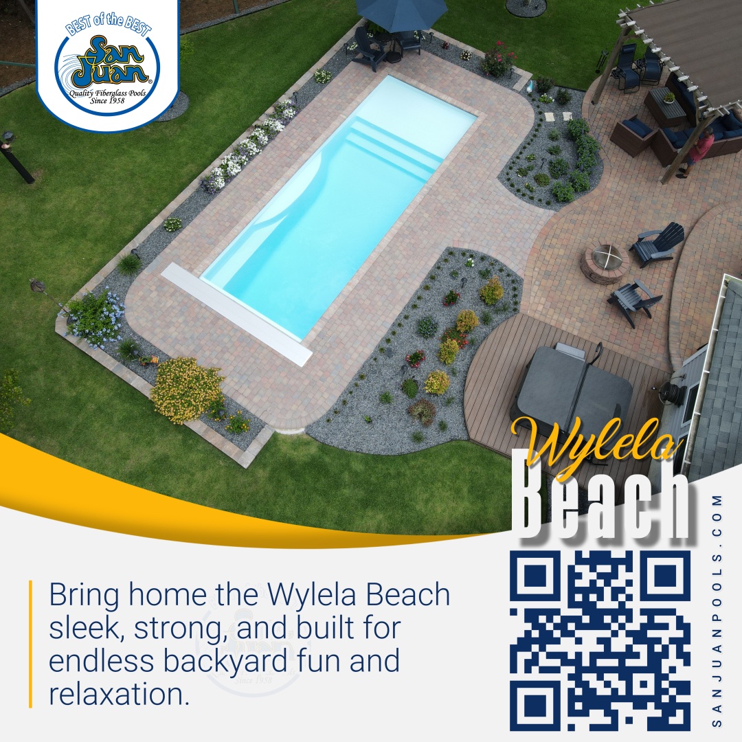 sanjuanpools's tweet photo. The Wylela Beach by San Juan Pools brings 30β² of sleek swim space, a wide tanning ledge, and a stylish beach entryβperfect for relaxing, playing, or lounging right in your backyard.ποΈ https://t.co/iPsfbCo0so π¦ #FiberglassPool https://t.co/rBNBdWS1yQ