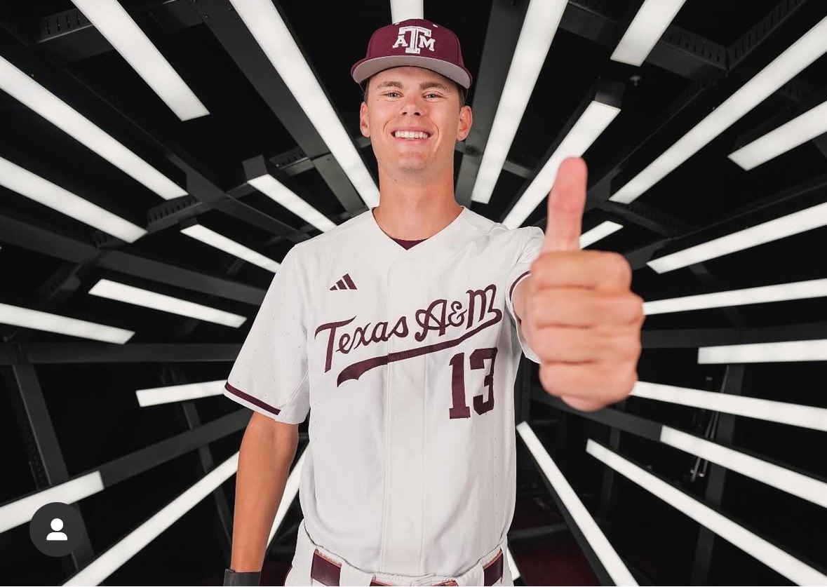 BrianRestivo's tweet photo. Whoop! Super proud of you Hunter! Your “Griddy Kid” cousin can’t wait to dance at your games next year! @AggieBaseball #GigEm @HunterBond27 https://t.co/jNnECZXgrb