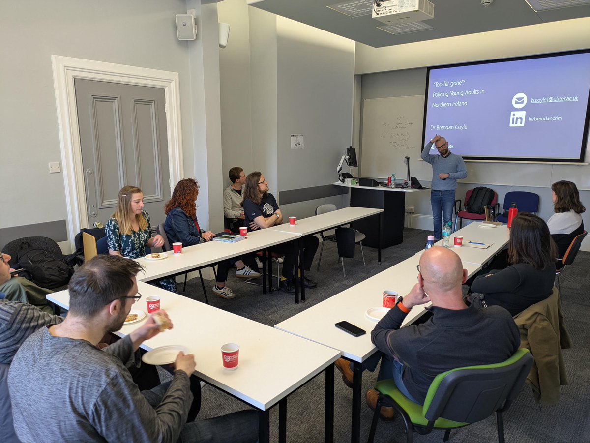 QUB Institute of Criminology and Criminal Justice (@qub_iccj) on Twitter photo Many thanks to <a href="/BrendanCrim/">Brendan Coyle</a> for delivering an excellent lunchtime seminar today. Encouraging to see colleagues from <a href="/qubcriminology/">@QUBcriminology</a> and <a href="/qubschooloflaw/">QUB School of Law</a> engage in critical conversation around policing and youth offending/youth justice. Many thanks to <a href="/BrendanCrim/">Brendan Coyle</a> for delivering an excellent lunchtime seminar today. Encouraging to see colleagues from <a href="/qubcriminology/">@QUBcriminology</a> and <a href="/qubschooloflaw/">QUB School of Law</a> engage in critical conversation around policing and youth offending/youth justice.