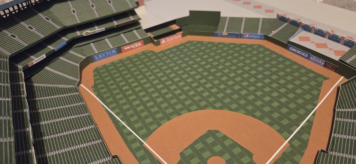 Finished all of the inside the stadium ads on paper Camden Yards 2. Outfield and Eutaw street details are next.