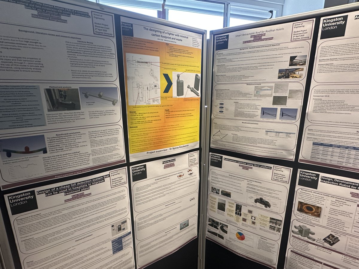 Today at our Roehampton Vale Campus engineering students took part in a Showcase Event 🙌

The students presented their work in poster form to both staff and industry experts who judged their research projects with the top three from each department awarded a prize. 🏆