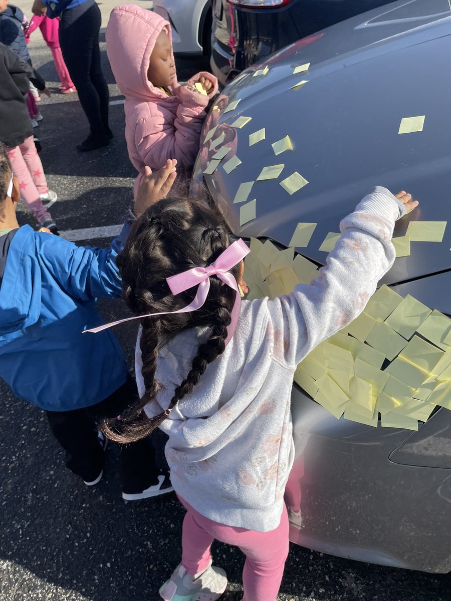DrMuddES's tweet image. Yesterday was one for the books! For April Fools’ Day, the whole school came together to cover our amazing Vice Principal, Mrs. Soderstrom’s van in sticky notes!
We got her good — and of course, all in good fun because we love and appreciate her so much.
#AprilFools #SchoolSpirit