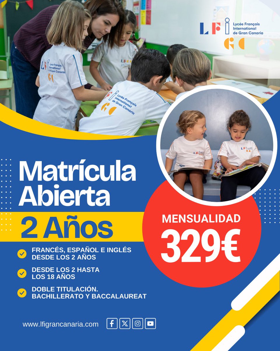 🇪🇸 El Liceo abre la matrícula para niños desde los 2 años en su etapa de Maternelle, un entorno seguro, estimulante y multilingüe.

🇫🇷 Le Lycée ouvre les inscriptions dès 2 ans en Maternelle, un environnement bienveillant, stimulant et multilingue.