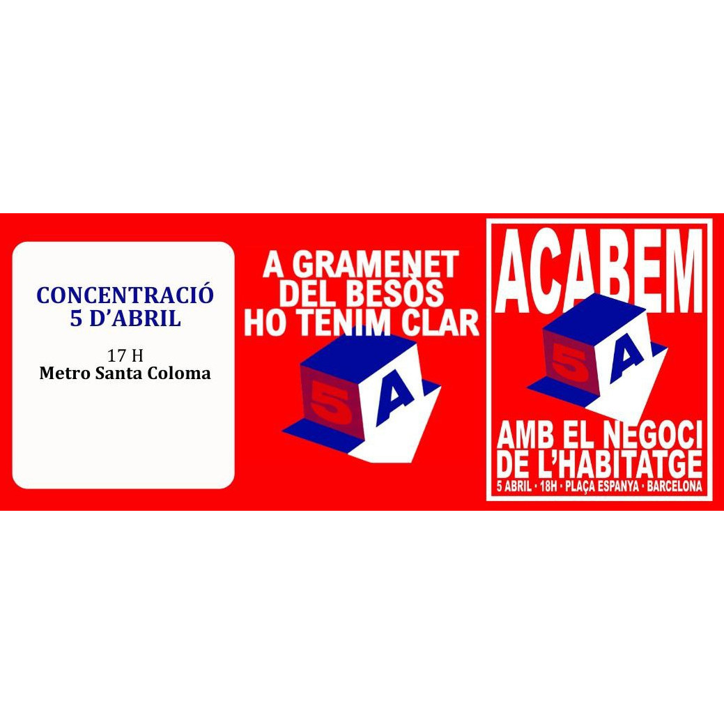cupgramenet's tweet photo. 🔴A #Gramenet ho tenim clar!!

🔥Acabem amb el negoci de l'habitatge!

🚩 Ens veiem aquest dissabte a les 17h al metro de Santa Coloma per anar plegats a la manifestació de Barcelona (Pl. Espanya, 18h)

🤜Contra el rendisme i en defensa de les nostres llars!! https://t.co/7kEVn3jOTn
