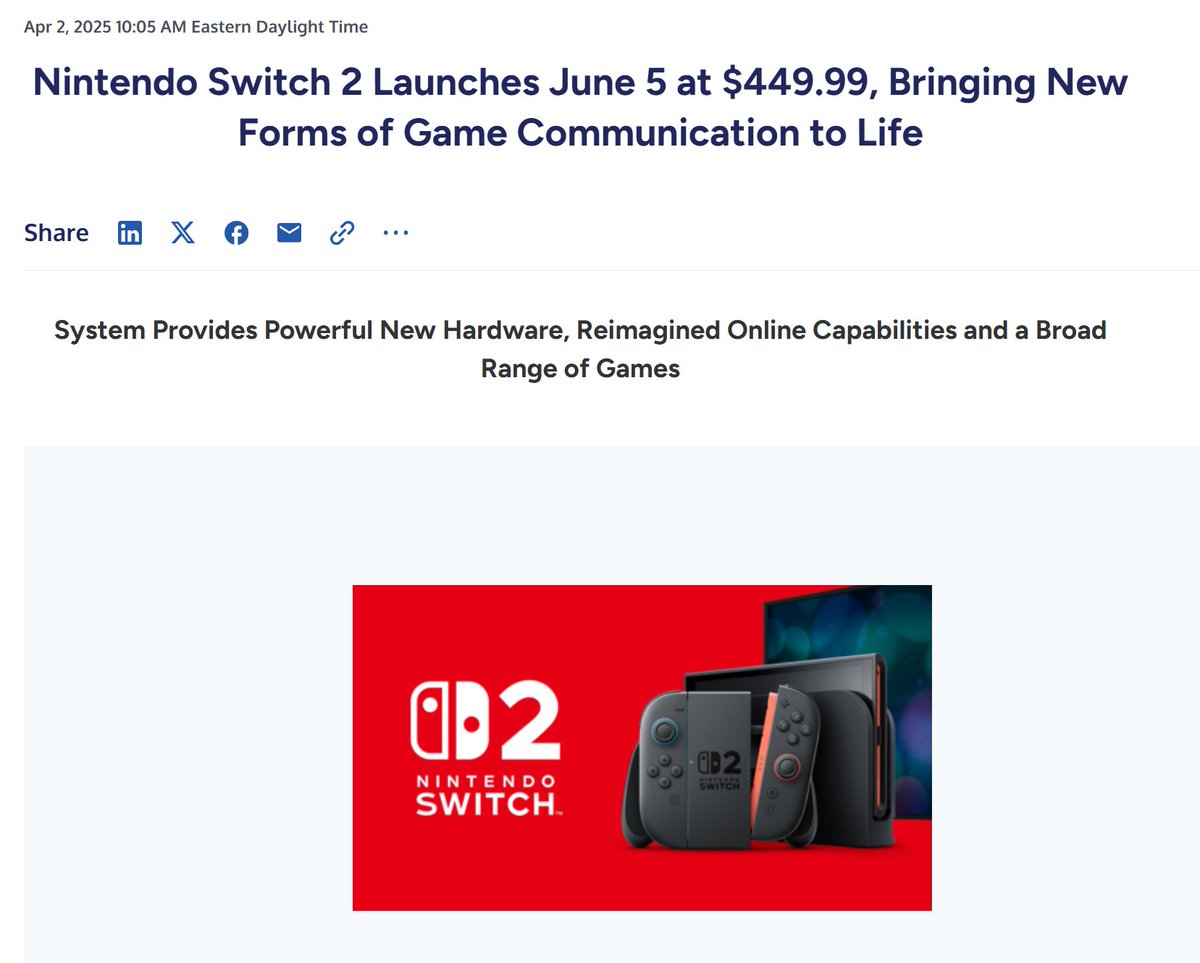 Zuby_Tech's tweet photo. Anyone Who Says PlayStation Games Are Overpriced, Or PS5 Pro Is Too Expensive As Of Today You Are A Hypocrite!

Nintendo Didn't Even Announce Switch 2 Price In The Livestream!

No Prices Shown For Upgrade Pack Cost.

Nintendo Switch 2 $449.99 For Old Outdated Technology! The Chip Was Ready In 2022!

Also Shadow Dropped $80 Games!

Physical Games Cost Even More, Historically Nintendo Don't Drop Prices On Their Games Too!

No OLED!

Games Upgrade To Higher Resolution, Some Games Maybe 60 FPS, Nothing Revolutionary That Is All.

$80 Dollar Games That Look From PS2 Gen.
Nintendo Switch 2 Games More Expensive Than PS5 Games. Yet Somehow, Only PlayStation Gets Called Out For Price Increases.

This Is What I Mean About This Industry, Only An Issue Or Huge Fake Outrage When PlayStation Rises Prices.

Double Standards, False Equivalency, Crickets From These Gaming Media Sites And Whisper Quiet!

So Don't @ Me About PlayStation Pricing When Nintendo Just Pulled This.