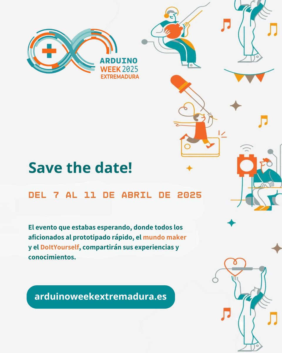 ArduinoWeekEx's tweet image. ¡Tenemos un programa de actividades preparado para ti! 

Tanto si eres nuevo como experto en Arduino, esta semana es para ti. 🤖 Ven a experimentar, aprender y compartir en la #ArduinoWeekExtremadura. ¡No necesitas experiencia previa, solo ganas de crear!

arduinoweekextremadura.es/index.php/reso…
