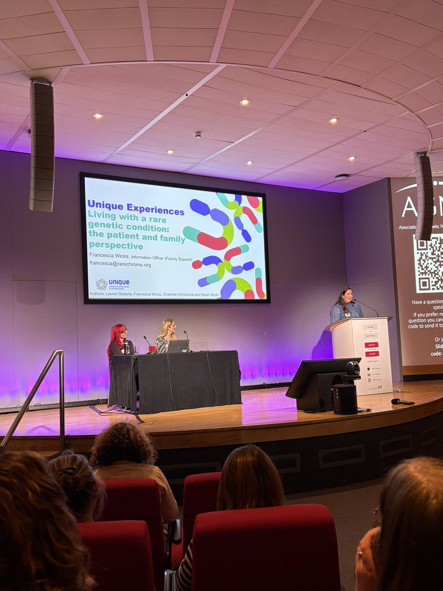 It’s always great to hear from <a href="/Unique_charity/">Unique</a> Thank you Francesca Wicks for your talk on living with a rare chromosome or gene disorder and what actions GCs and nurses can take to support these families 🧬#AGNC2025 #genechat