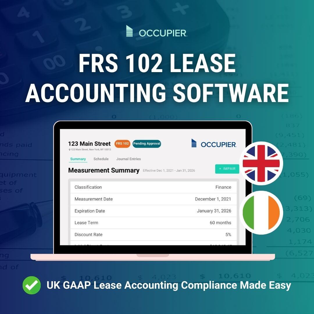 occupierhq's tweet image. Occupier now fully supports FRS 102! 🎉
With the January 1, 2026 deadline approaching, businesses across the UK and Ireland need a reliable solution to ensure compliance with the latest accounting standards.
bit.ly/3E4RA7K
#FRS102 #LeaseAccounting #UKGAAP #IrishGAAP