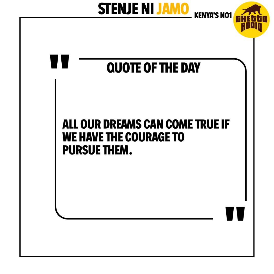 GhettoRadio895's tweet image. Usiwai give up na dream yako, weka bidii, siku jamo itajipa!
#QuoteOfTheDay
#inspiregreatness 
#Brekko
