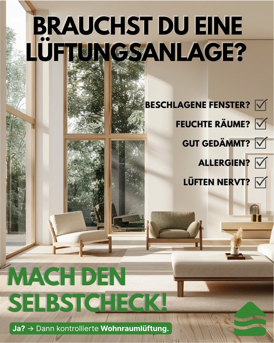 luftbudeGmbH's tweet image. ❓ Brauchst du eine Lüftungsanlage?

✔ Feuchte Luft?
 ✔ Schimmelprobleme?
 ✔ Neubau oder dichte Fenster?
 ✔ Allergien?

2x Ja? → Dann lohnt sich moderne Lüftung.

#Wohnraumlüftung #Lüftungssystem #1MinuteLuft #SmartWohnen