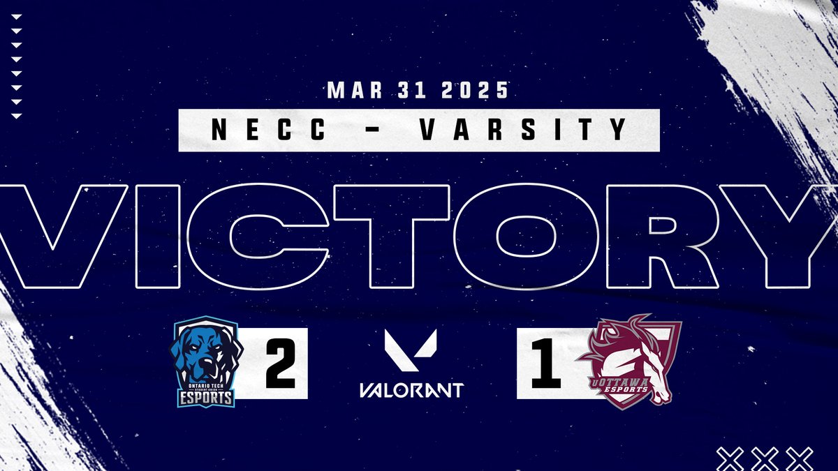 OTSU Esports (@otsu_esports) on Twitter photo MATCH REPORT RECAP 🏁
—---------------------------------
OTSU Valorant Varsity secured a 2-1 victory against <a href="/uOttawaEsports/">uOttawa Esports</a> in round 4 of the NECC Playoffs Losers Quarter Finals 🏆 MATCH REPORT RECAP 🏁
—---------------------------------
OTSU Valorant Varsity secured a 2-1 victory against <a href="/uOttawaEsports/">uOttawa Esports</a> in round 4 of the NECC Playoffs Losers Quarter Finals 🏆