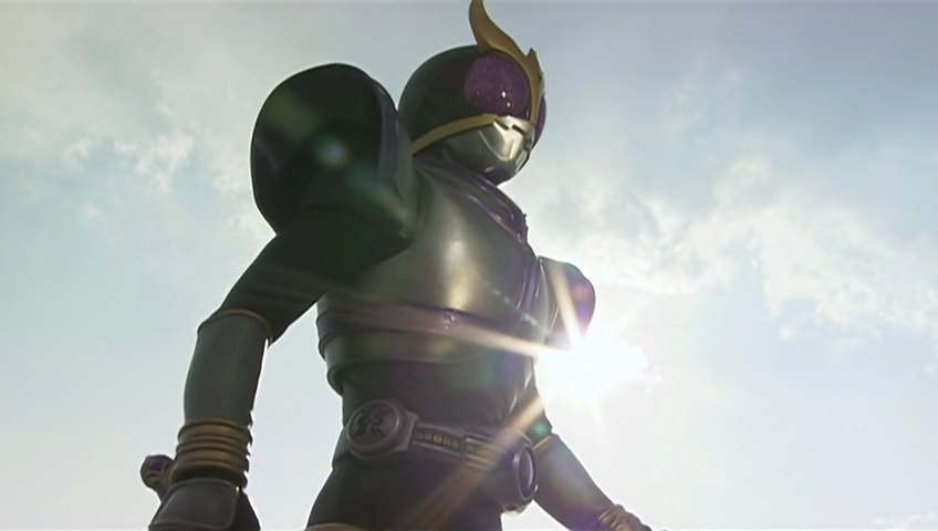 cutie of the day is purple kuuga. even with all the armor on and the giant sword you still want to give him a hug