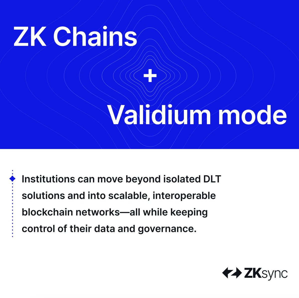 Financial institutions want the benefits of blockchain: real-time settlement, lower costs, and interoperability.
But they can’t compromise on privacy, compliance, or control over sensitive data.

That’s where ZKsync Validium comes in 👇