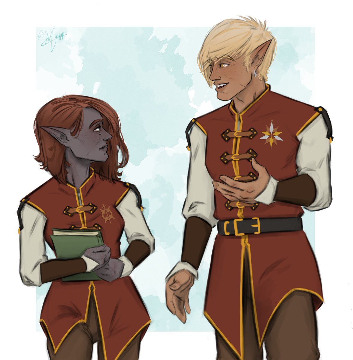 meggdrasil's tweet photo. Just two clerics... wonder what they're talking about?  ✨  Maylin and Paelias both in Animus of Faith, currently in production by @chimera_cre8ive 

#animusoffaith #blindedbyfaith #dnd #ocsky #hellriders https://t.co/fF4ZlSlFfp