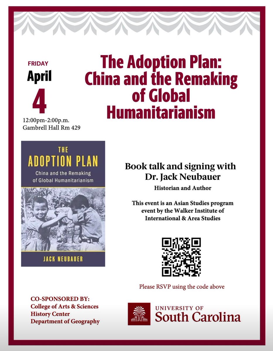 jackneubauer12's tweet photo. Looking forward to being at the University of South Carolina @WalkerInstitute for two book events about The Adoption Plan this week! https://t.co/T5baPRMyfK