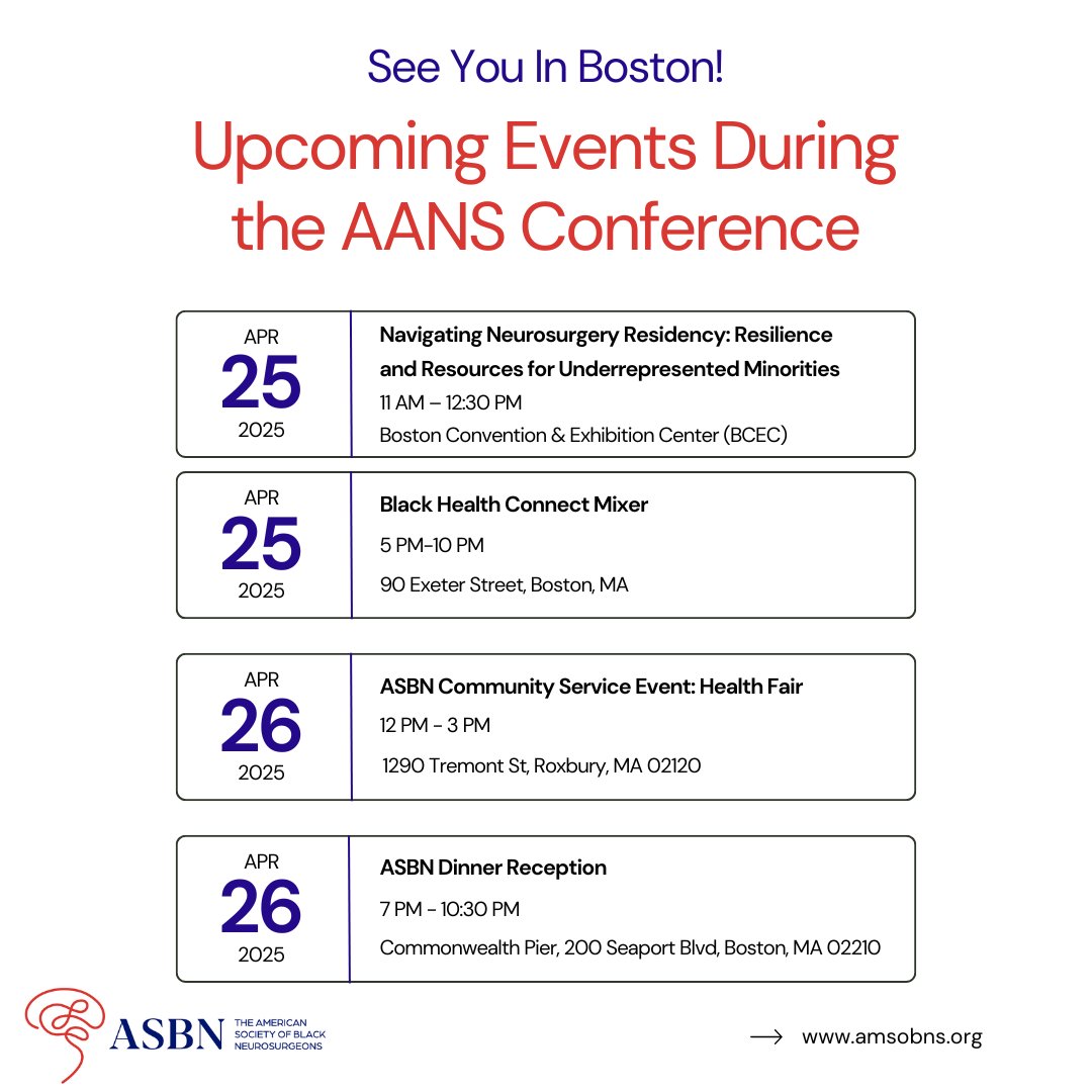 AANS attendees! We've curated 4 must-attend events for you in Boston. From learning sessions to social gatherings, maximize your conference experience with us. Registration is open! Check out our lineup and sign up now. Visit our website or click the link in our bio to register