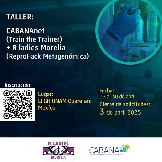 Taller para mejorar la práctica docente de Biología computacional y Reprohack de resistencia antimicrobiana en Querétaro.  Quedan becas de hospedaje y alimentacional para mexicanos, y de avión para personas internacionales latinoamericanas. Registro aqui   forms.gle/9DcdePgCJfRAUK…