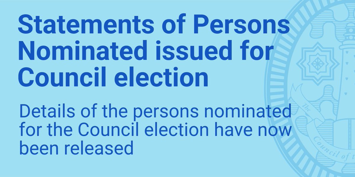 Statements of Persons Nominated issued for Council election

Details of the persons nominated for the Council election have now been released and can be viewed at the following link:
scilly.gov.uk/news/statement…